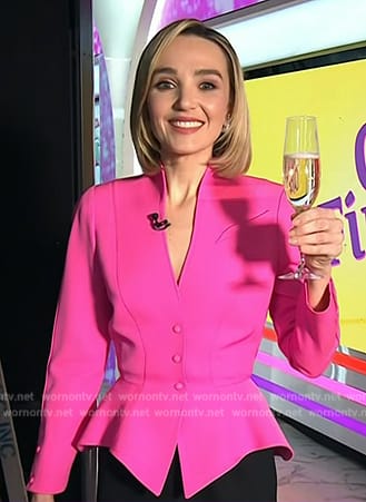 Chloe Fineman's pink peplum blazer on Today