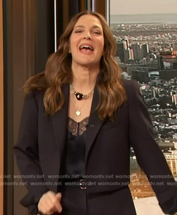 Drew's lace trim cami on The Drew Barrymore Show