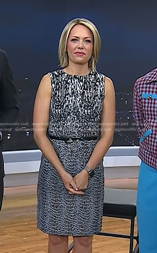Dylan's black animal print sleeveless dress on Today