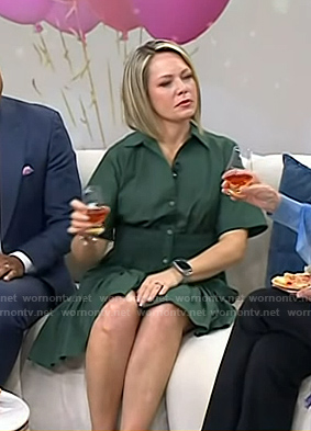 Dylan's green smocked waist shirtdress on Today