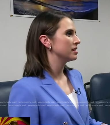 Elizabeth's blue double breasted blazer on Good Morning America