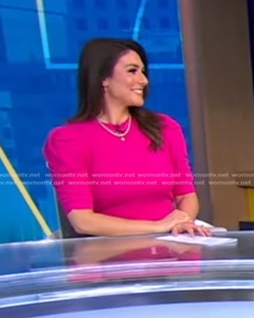 Erielle's pink puff sleeve sweater on Good Morning America