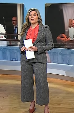 Erin McLaughlin's grey blazer and cropped pants on Today