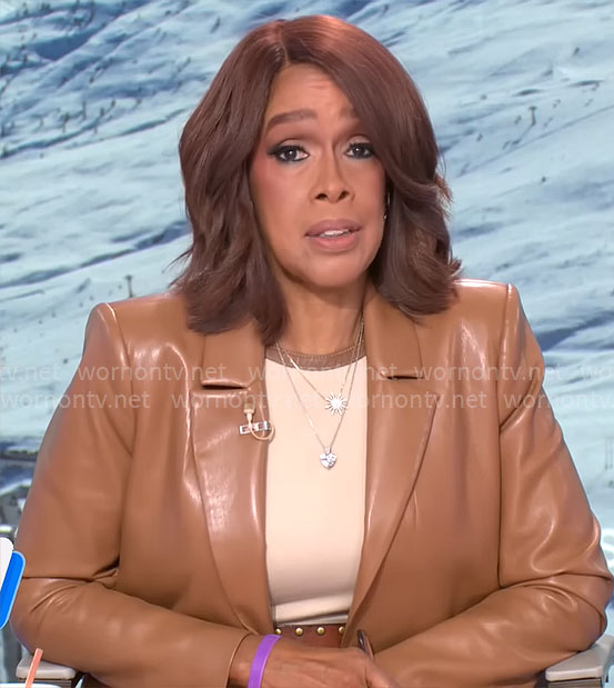 Gayle King's leather blazer on CBS Mornings