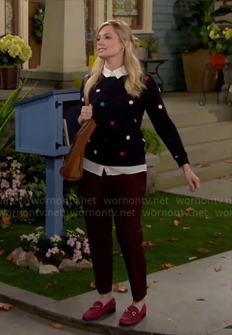 Gemma's polka dot sweater on The Neighborhood