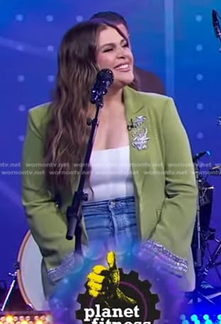 Hillary Scott's green embellished blazer on Good Morning America