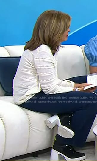 Hoda's black and white boots on Today