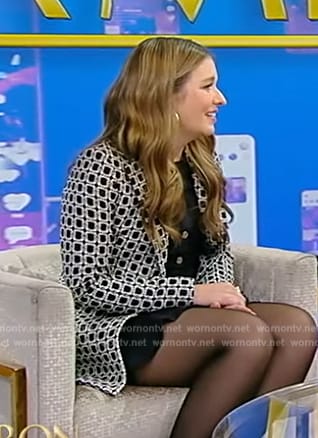 Janie Cureau's geometric print blazer on Tamron Hall Show