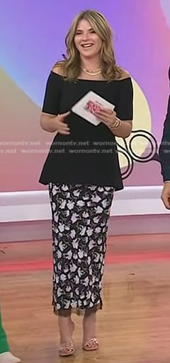 Jenna's black peplum top and floral skirt on Today