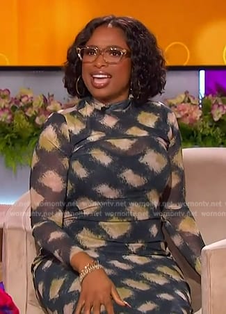 Jennifer's tie dye mesh dress on The Jennifer Hudson Show