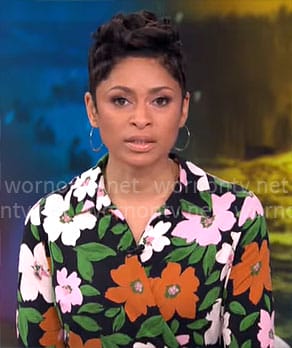 Jericka Duncan's floral wrap dress on CBS Mornings