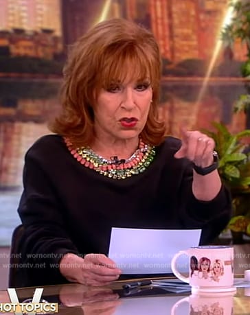 Joy's black rhinestone embellished sweater on The View