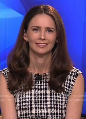 Kate Rooney's check tweed dress on NBC News Daily
