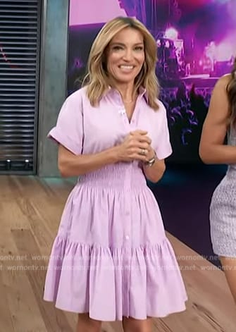 Kit's lavender smocked waist on Access Hollywood