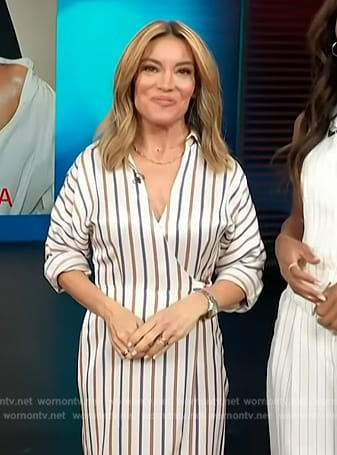 Kit's stripe wrap dress on Access Hollywood