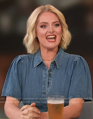 Lauren Ash's denim dress on Access Hollywood