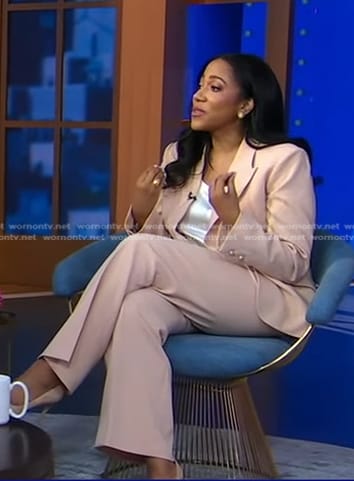 Lauren W. Wilson's blush pink suit on Good Morning America