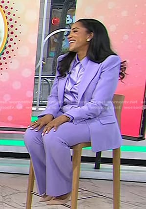 Lauren W. Wilson's lavender satin shirt and suit on Today