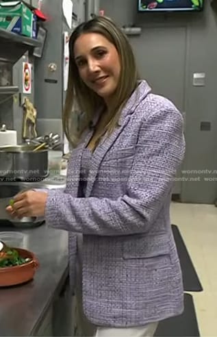 Leah Cohen's purple tweed top and blazer on Today