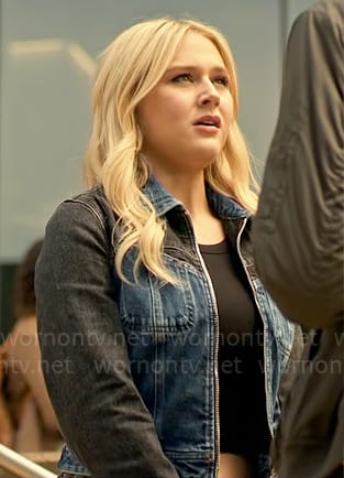 Lexy's colorblock denim jacket on Chucky
