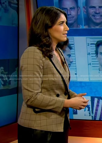 Liz Kreutz's brown check print blazer on NBC News Daily