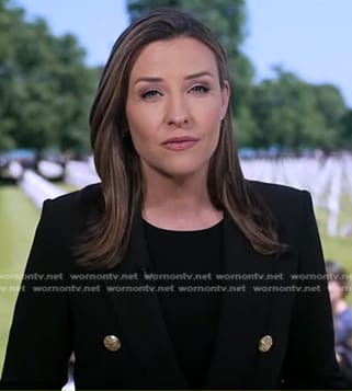 Mary's black blazer with gold buttons on Good Morning America