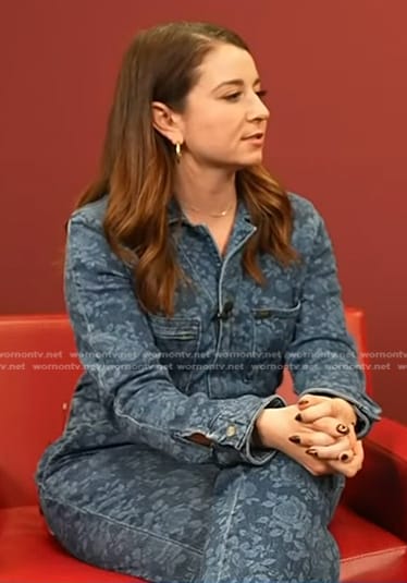 Maura Barrett's floral print denim jumpsuit on NBC News Daily