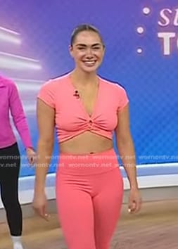 Meghan McFerran's pink cropped top on Today