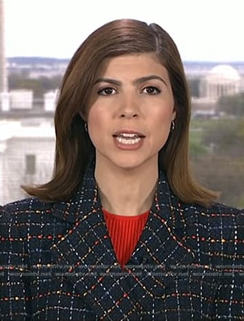 Monica Alba's navy tweed blazer on NBC News Daily