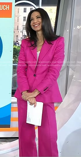 Natalie's fuchsia pink blazer and pants on Today