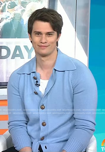 Nicholas Galitzine's blue cardigan on Today