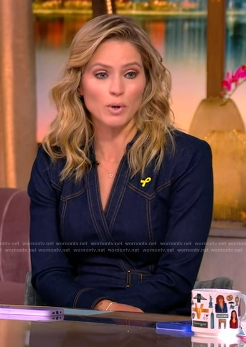 Sara's denim belted midi dress on The View