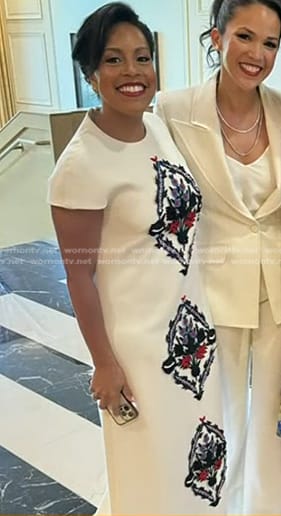 Sheinelle's white embroidered maxi dress on Today