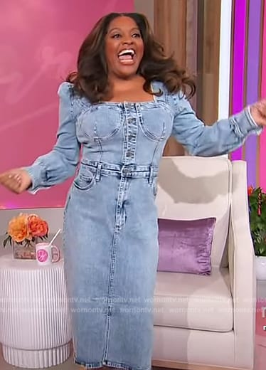 Sherri's denim corset dress on Sherri