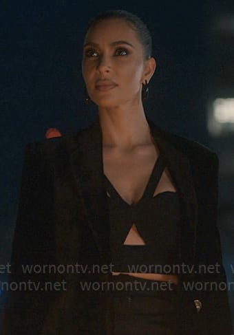 Siobhan's black cutout crop top on American Horror Story Delicate