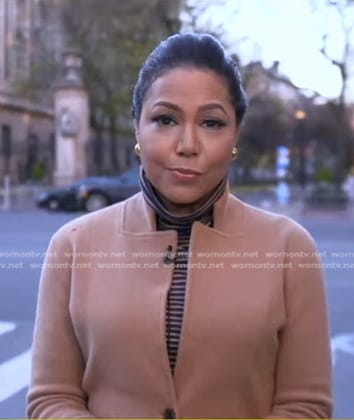 Stephanie's camel knit blazer on Good Morning America