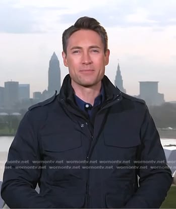 Whit Johnson's navy utility jacket on Good Morning America