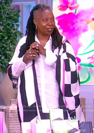 Whoopi's check print kimono on The View