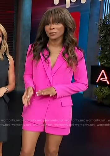 Zuri's pink blazer and shorts on Access Hollywood