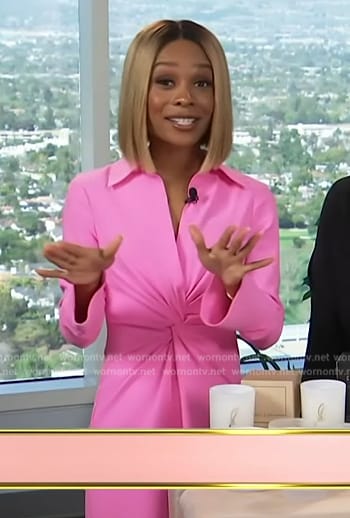 Zuri's pink twist front dress on Access Hollywood