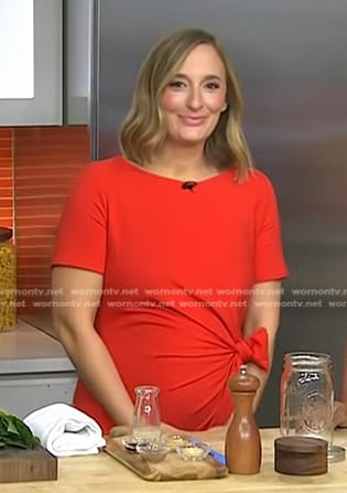 Gaby Dalkin's red knotted mini dress on Today