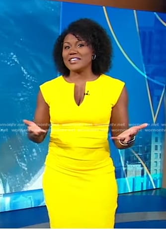 Janai's yellow v-neck dress on Good Morning America
