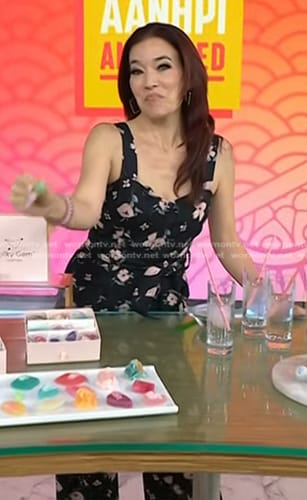 Amy E. Goodman's black floral jumpsuit on Today