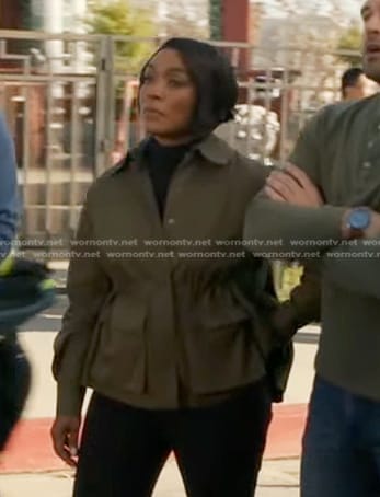 Athena's green patch pocket jacket on 9-1-1