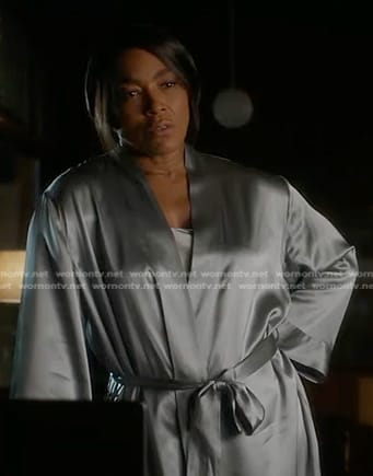 Athena's silver silk robe on 9-1-1