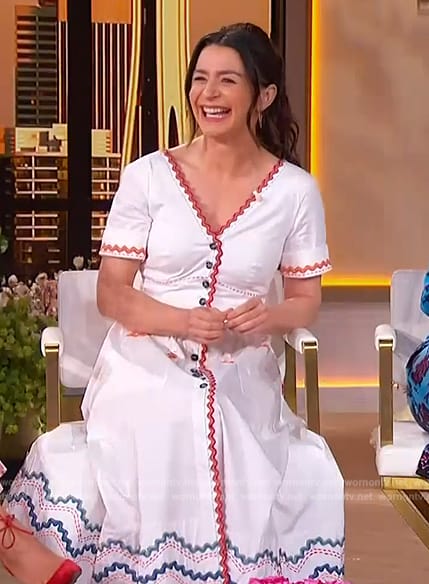 Amelia Shepherd's white embroidered dress on The Jennifer Hudson Show