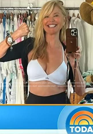 Christie Brinkley's white sport bra on Today