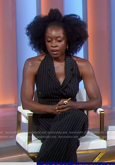 Danai Gurira's pinstripe jumpsuit on Good Morning America