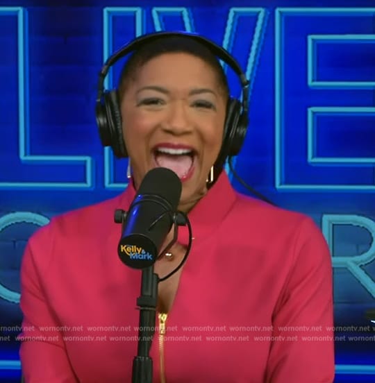 Deja Vu's pink zip front dress on Live with Kelly and Mark