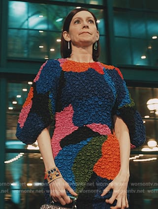 Elsbeth's abstract textured dress on Elsbeth